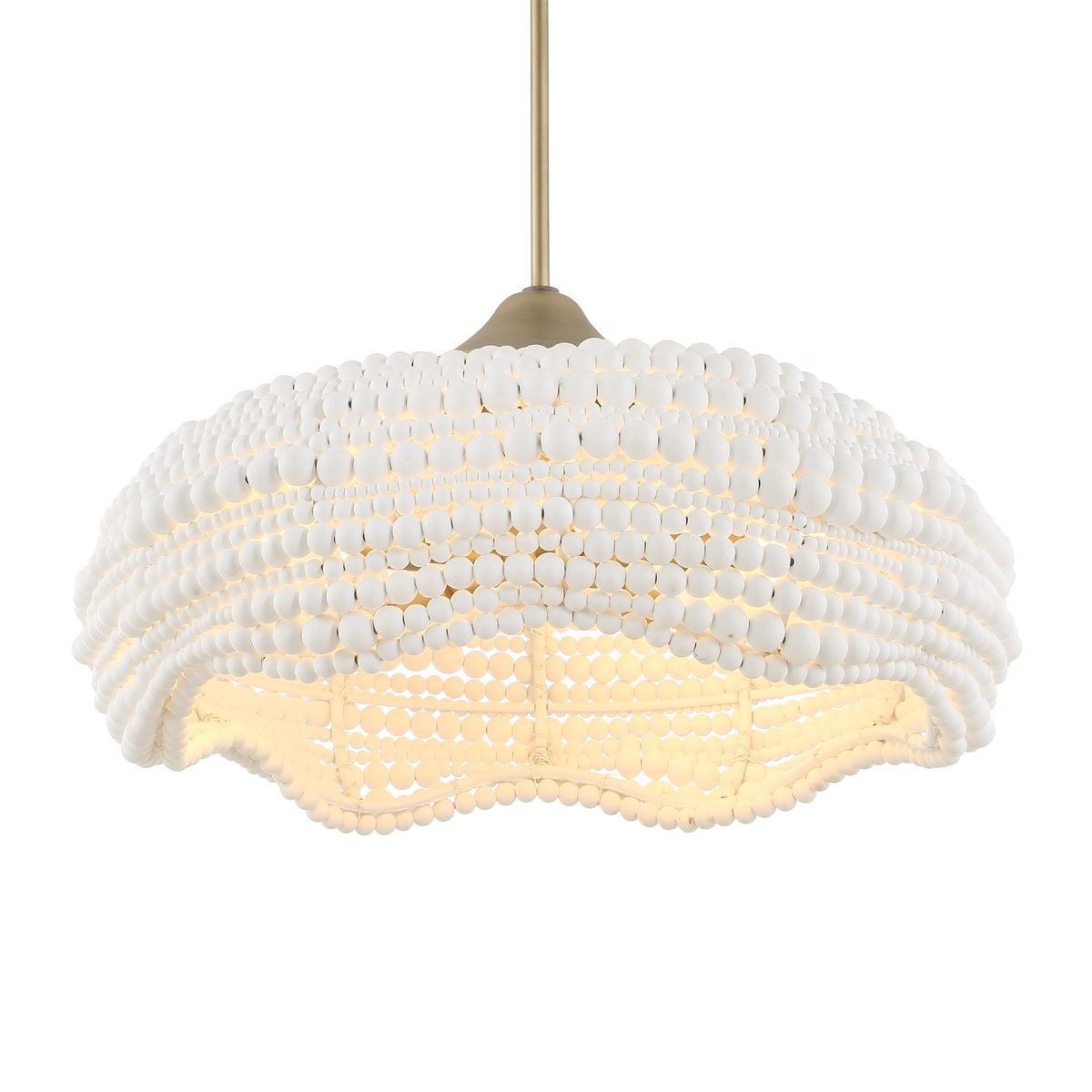 Biddeford White Beaded 5-Light Pendant by Uttermost