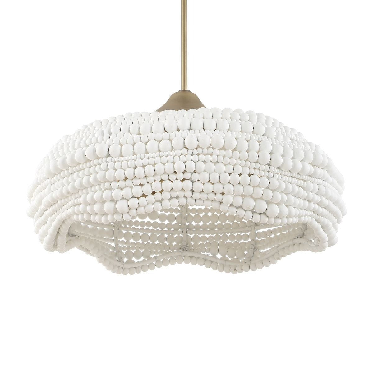 Biddeford White Beaded 5-Light Pendant by Uttermost