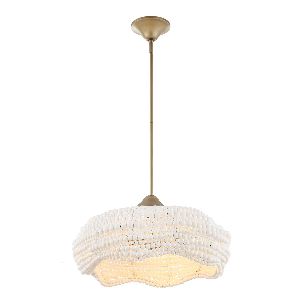 Biddeford White Beaded 5-Light Pendant by Uttermost