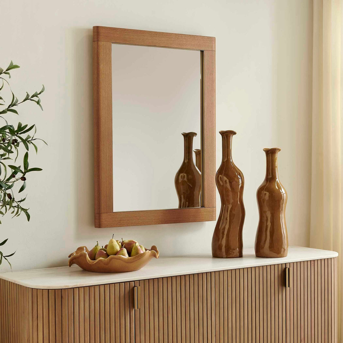 Bishop Gunstock Oak Mirror by Uttermost