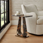 About Turn Side Table in Michelangelo Marble by Uttermost