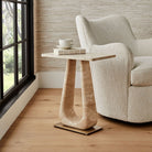 About Turn Side Table in Travertine by Uttermost