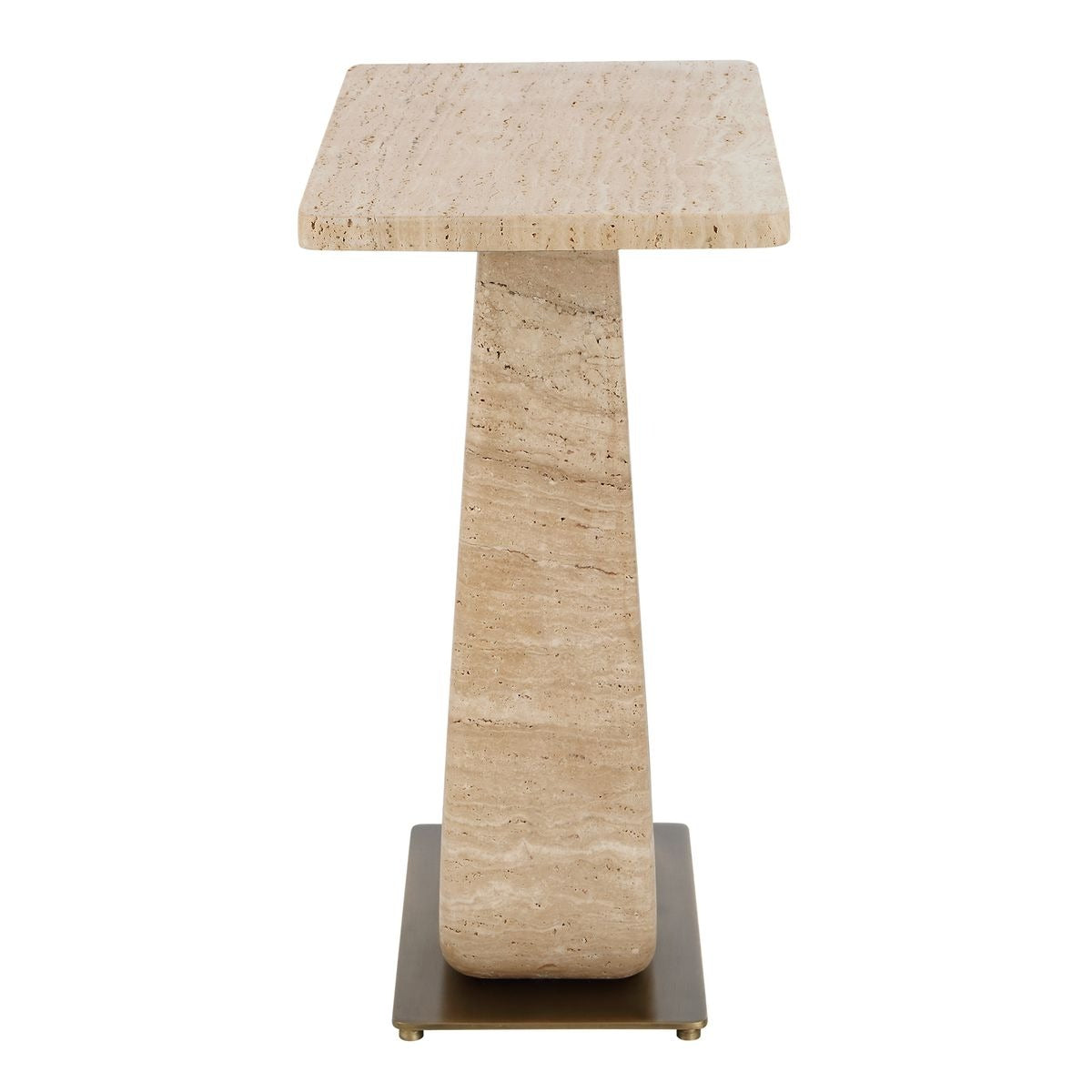 About Turn Side Table in Travertine by Uttermost