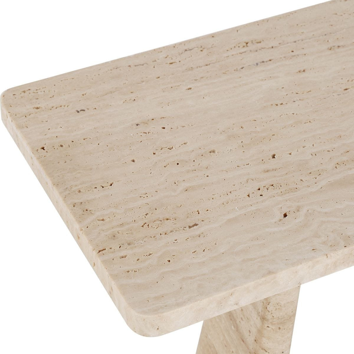 About Turn Side Table in Travertine by Uttermost