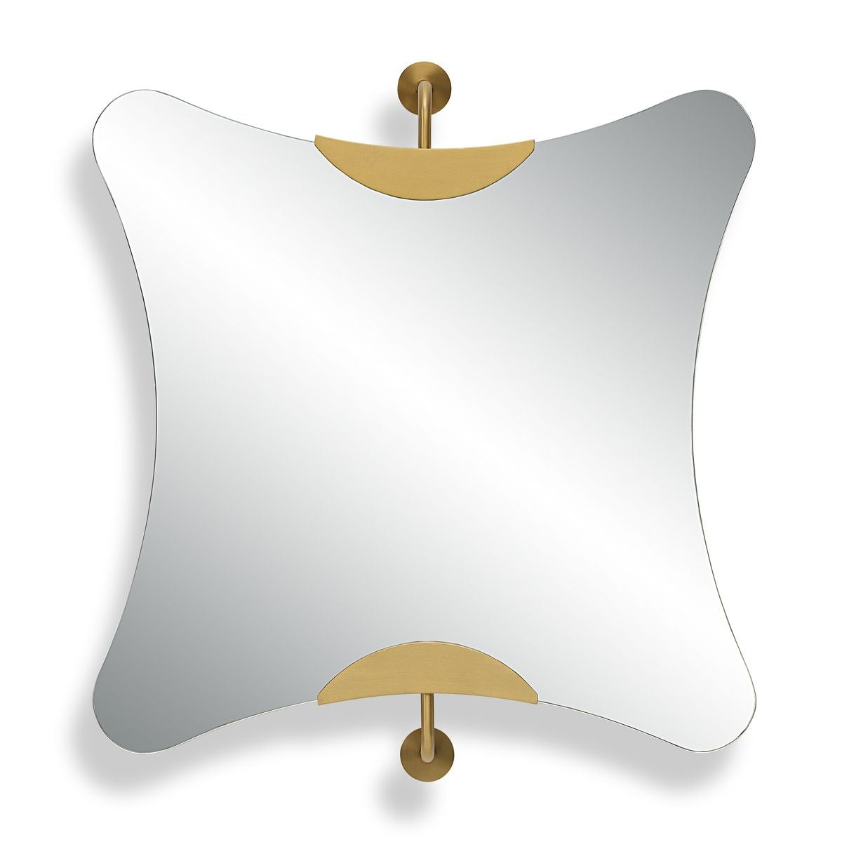 Ahead of the Curve Square Mirror in Brass - Large by Uttermost