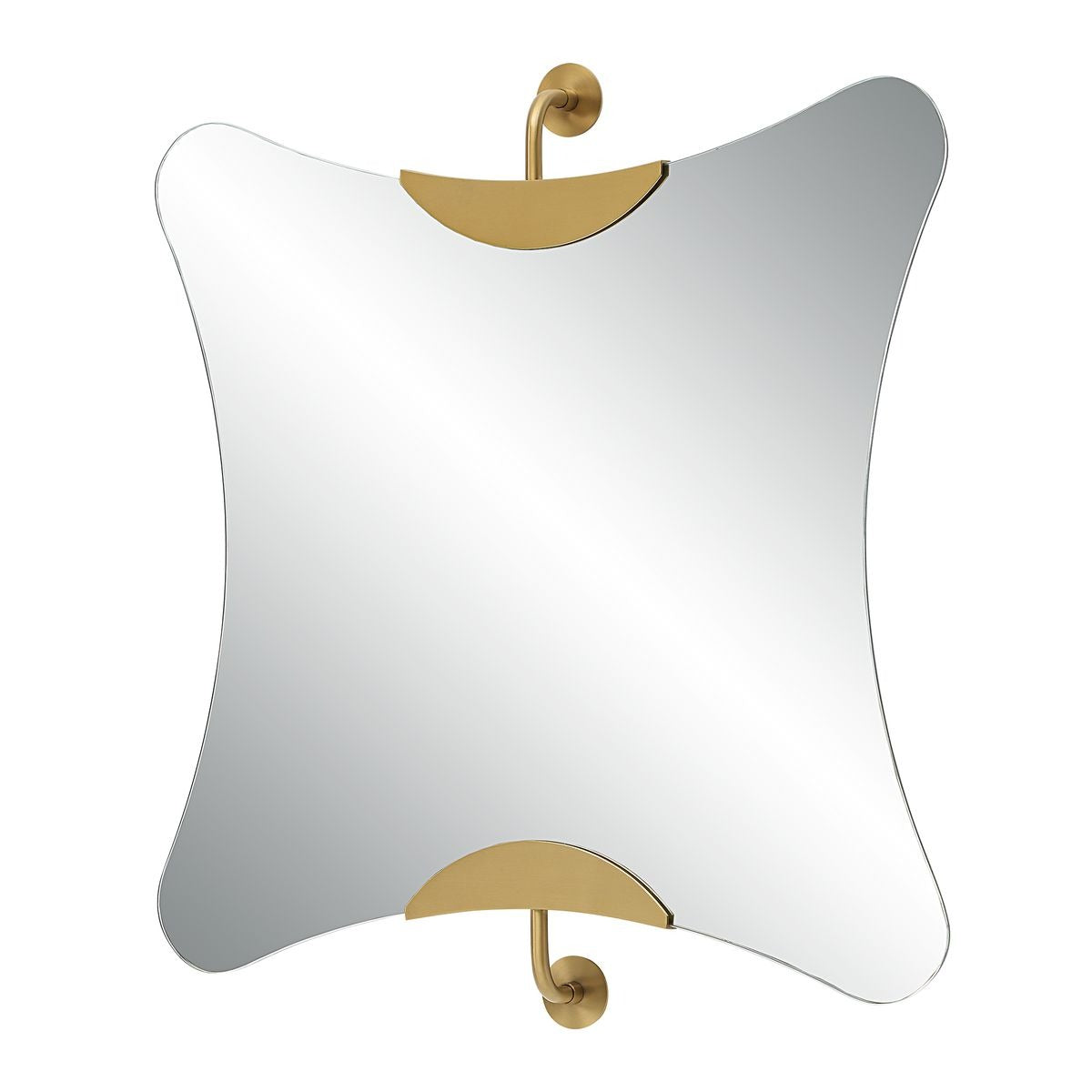 Ahead of the Curve Square Mirror in Brass - Large by Uttermost