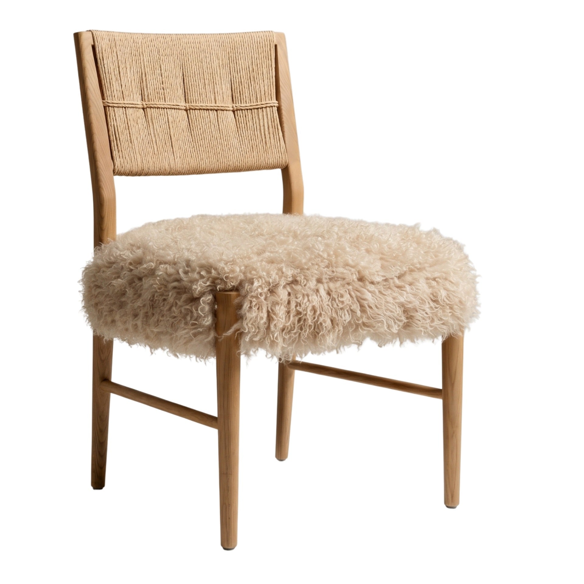 Bourton Dining Chair in Faux Mongolian Fur by Keiichi