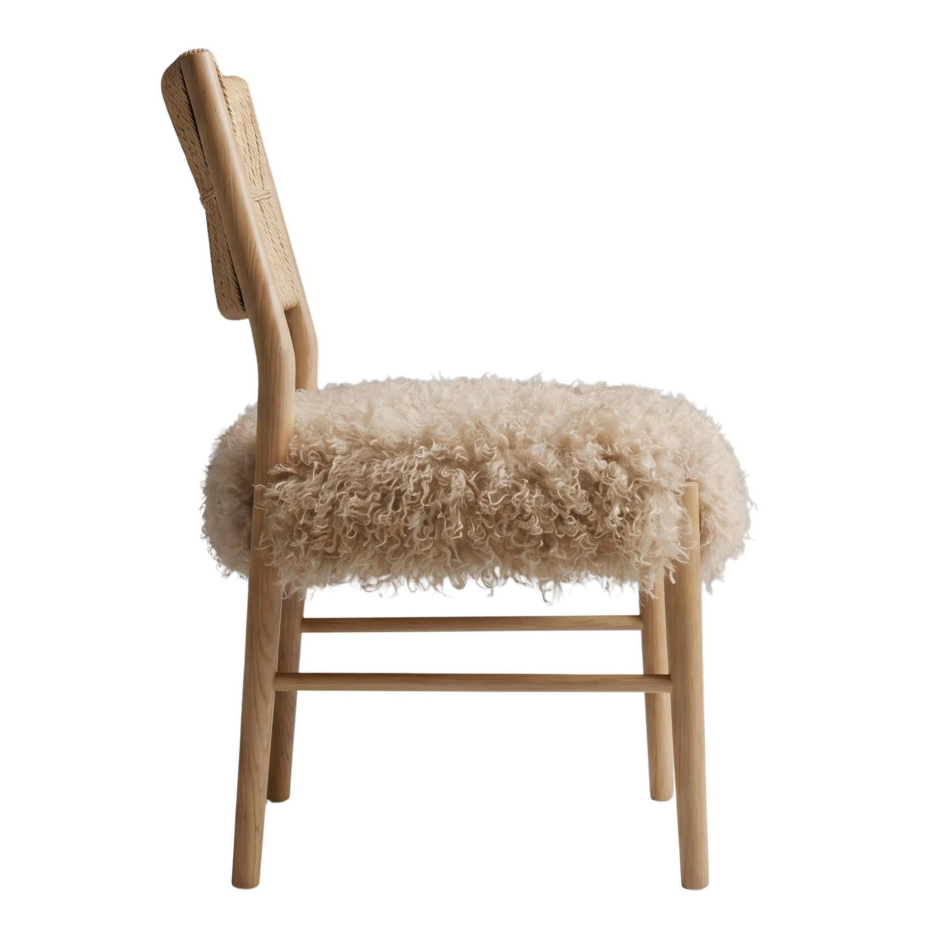 Bourton Dining Chair in Faux Mongolian Fur by Keiichi