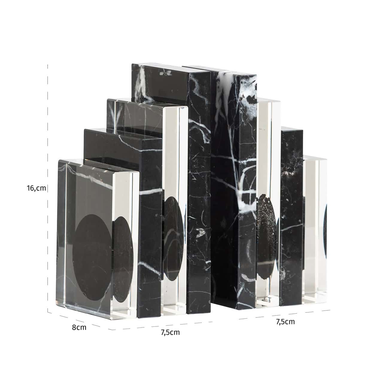 Fancy Black Marble & Crystal Bookstand by Richmond Interiors