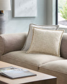 Bowen Woven Cushion in Cream by Keiichi