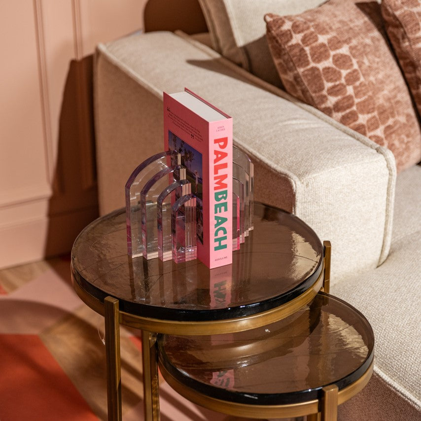 Cleo Gold & Glass Side Tables (Set of 2) by Richmond Interiors