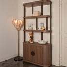 Windsor 2 Door & Shelf Walnut Display Cabinet by Richmond Interiors