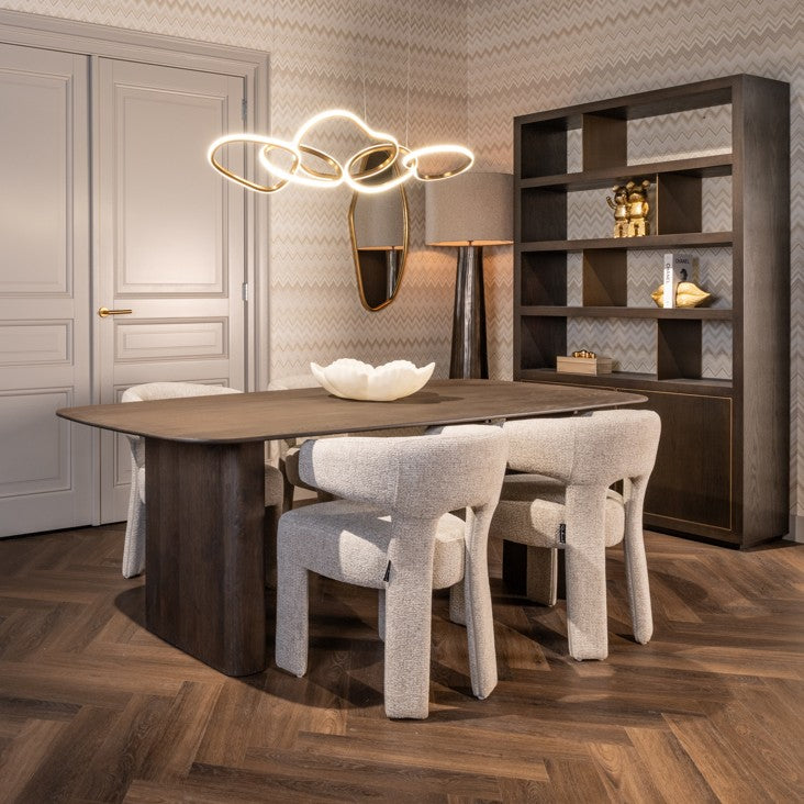 Castello Smoked Charcoal Oak Wood Dining Table] by Richmond Interiors