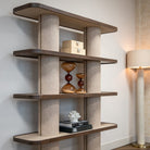 Willox Brown Oak & Beige Linen Display Cabinet by Richmond Interiors