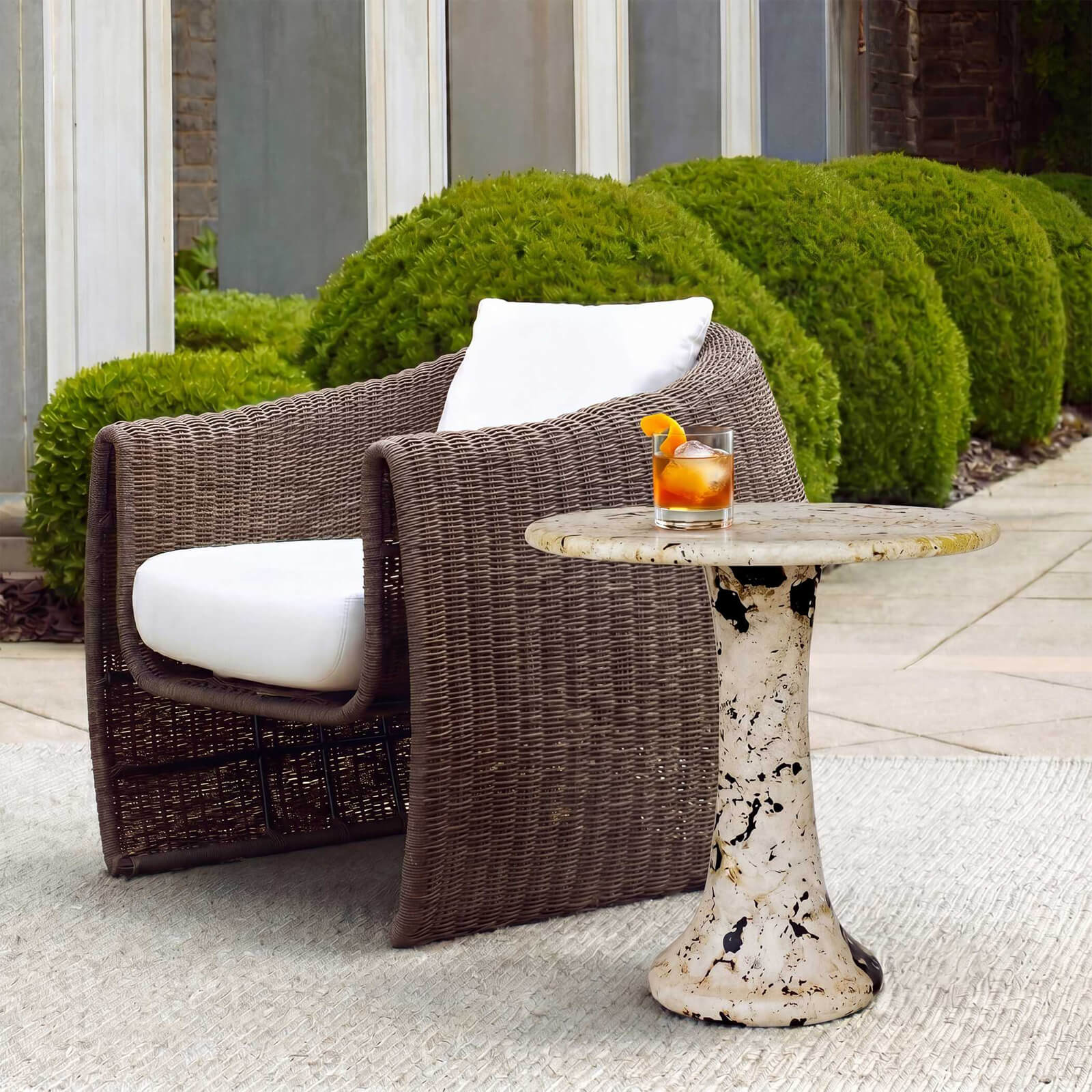 Cadas Indoor-Outdoor Stone Side Table by Uttermost