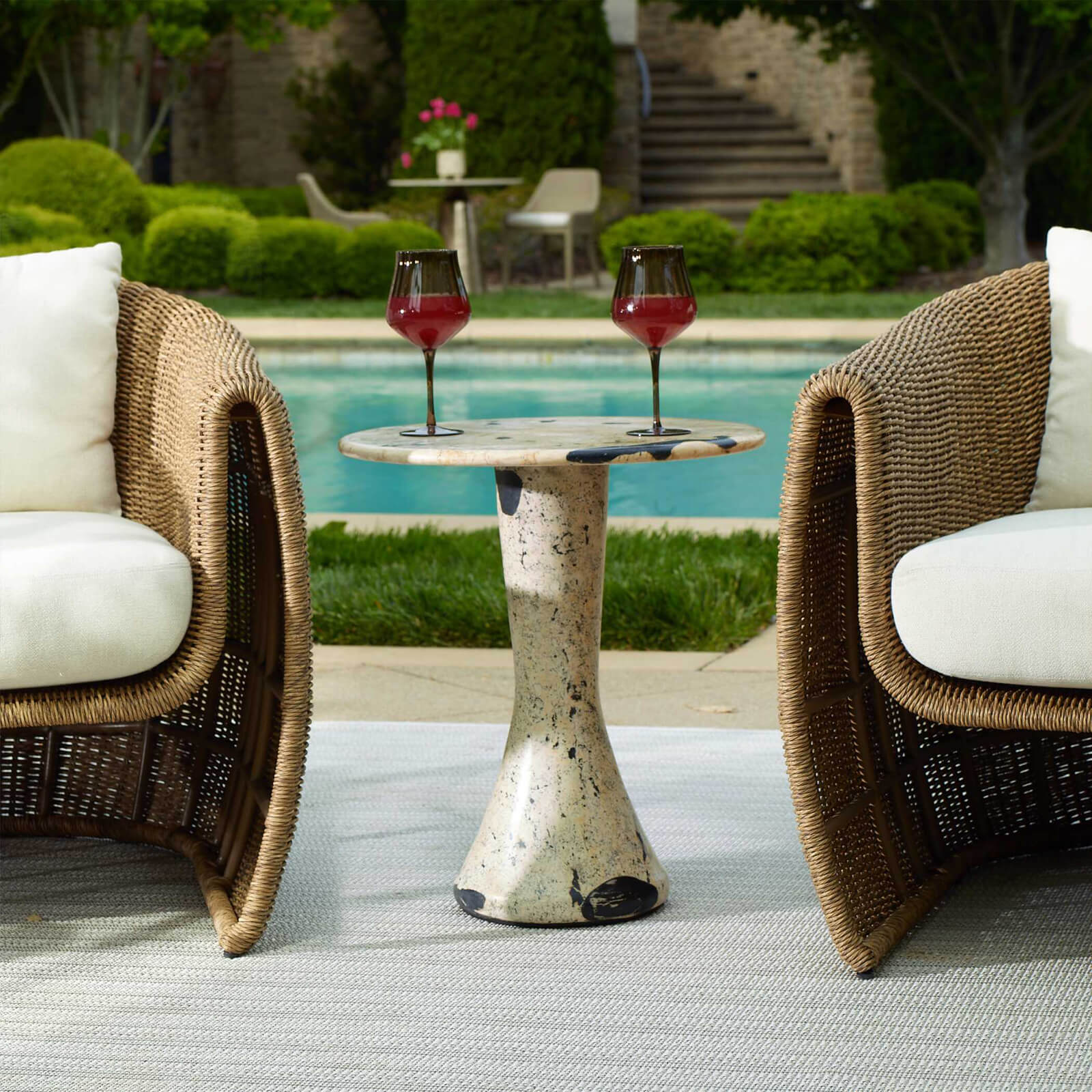 Cadas Indoor-Outdoor Stone Side Table by Uttermost