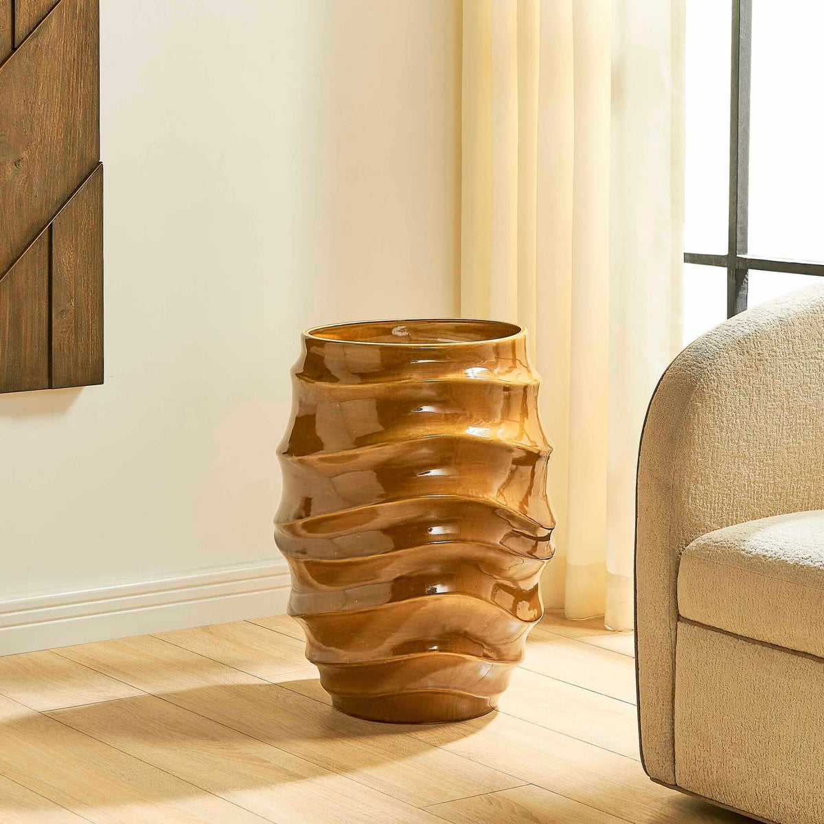 Canyon Wave Indoor-Outdoor Earthy Planter Uttermost