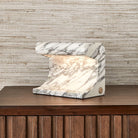 Carved Beam Rechargeable Mini Lamp in Arabescato Marble by Uttermost
