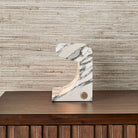 Carved Beam Rechargeable Mini Lamp in Arabescato Marble by Uttermost