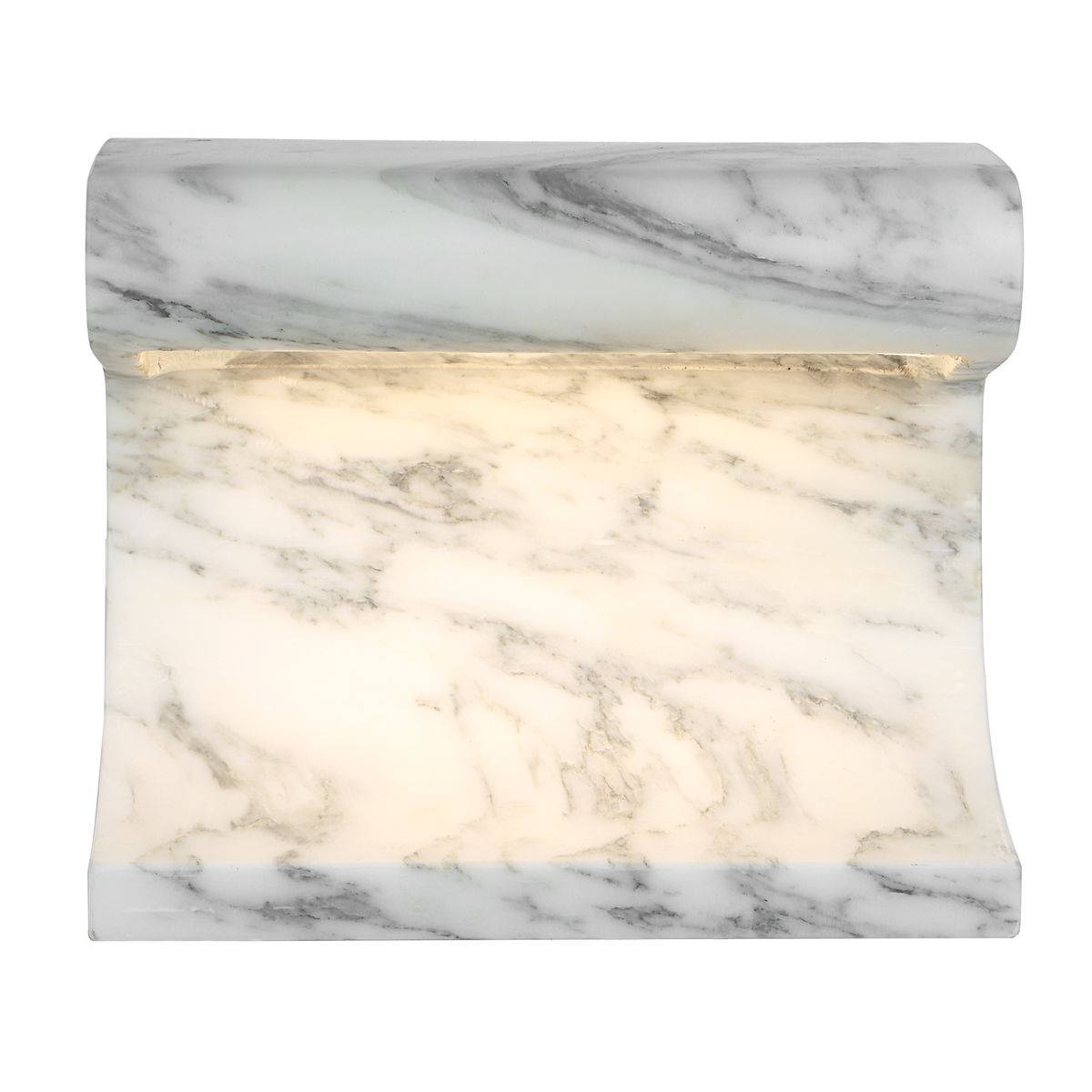 Carved Beam Rechargeable Mini Lamp in Arabescato Marble by Uttermost