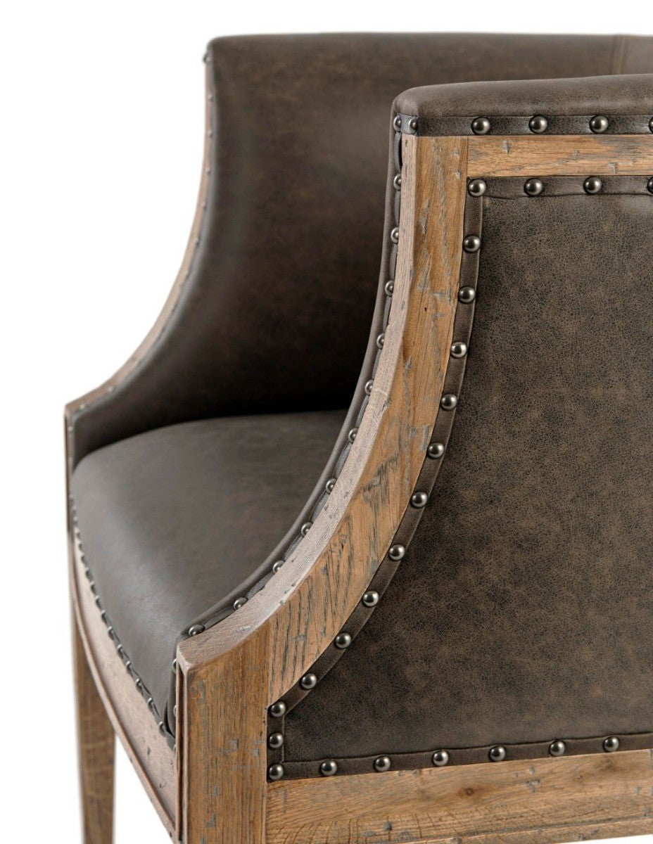Orlando Accent Chair in Leather by Theodore Alexander