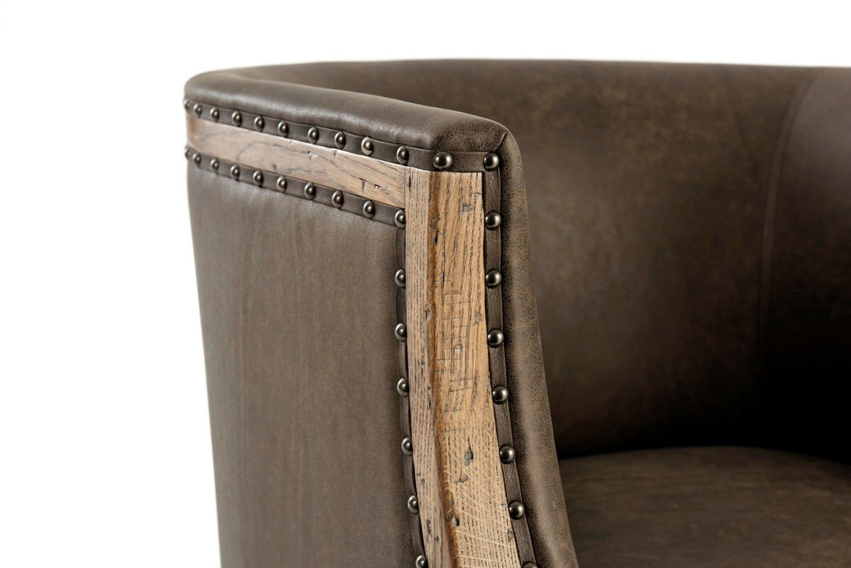 Orlando Accent Chair in Leather by Theodore Alexander
