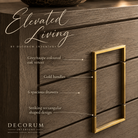 Lucca Grey / Taupe Oak 6 Drawer Gold Chest of Drawers by Berkeley Designs