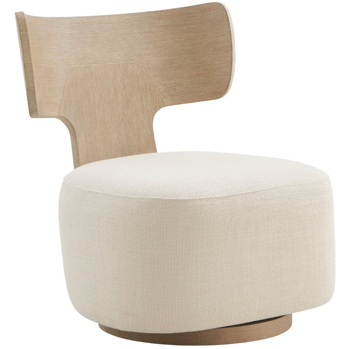 Repose Wooden Upholstered Swivel Chair by Theodore Alexander