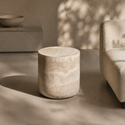 Ciladro Faux Travertine Side Table by Tommy Franks