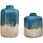 Coastal Cascade Indoor-Outdoor Blue Vases, Set of 2 Uttermost