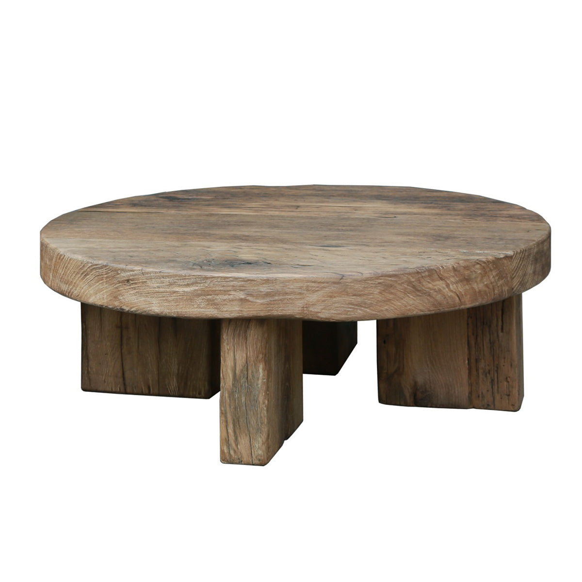 Reclaimed Oak Coffee Table Round by Keiichi