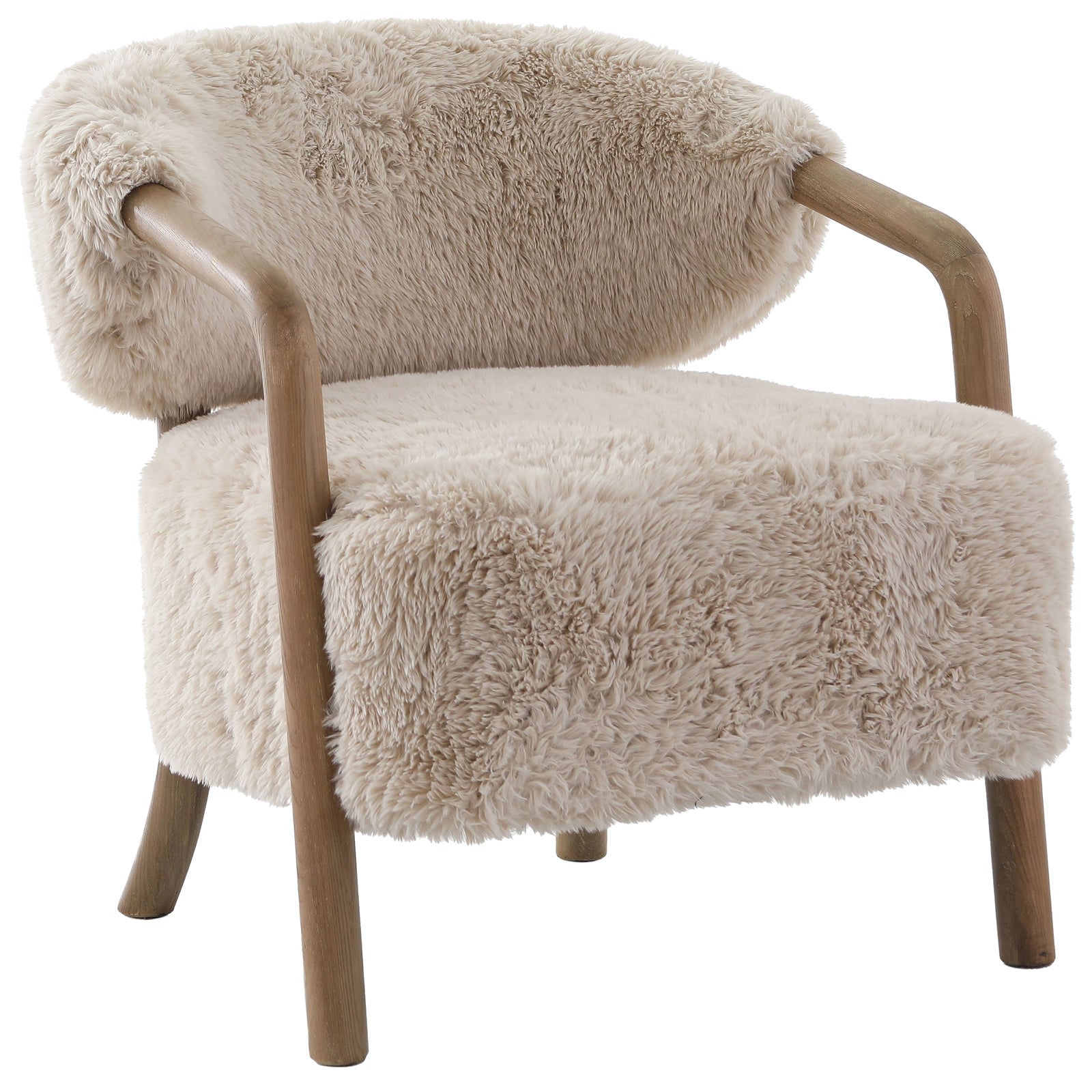 Cotswold Lion Accent Chair in Faux Sheepskin by Keiichi