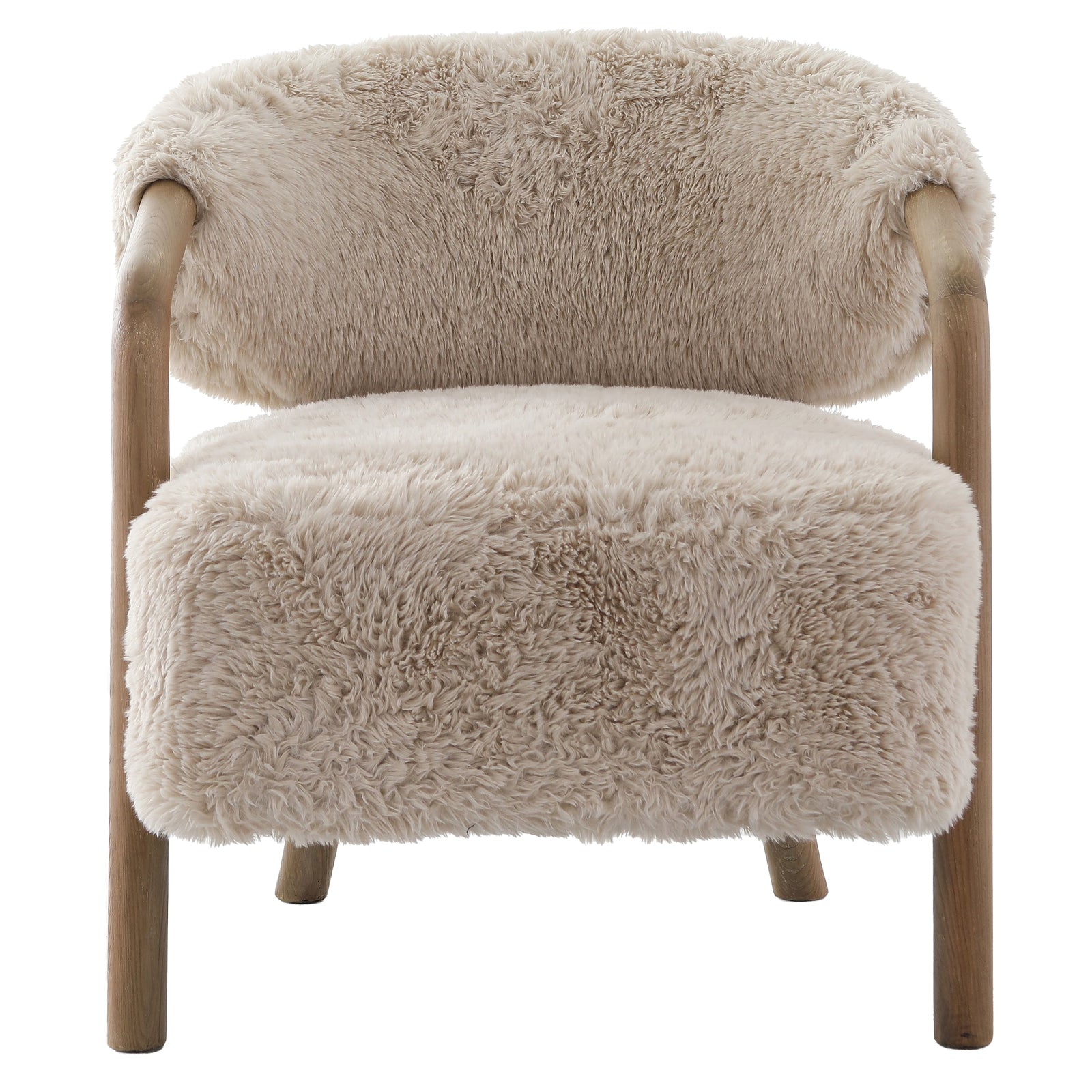 Cotswold Lion Accent Chair in Faux Sheepskin by Keiichi