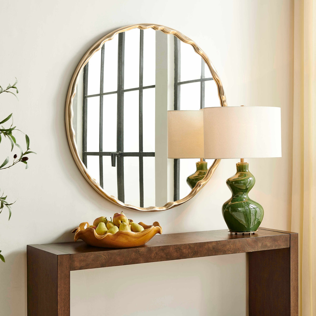 Crinkle Round Mirror by Uttermost