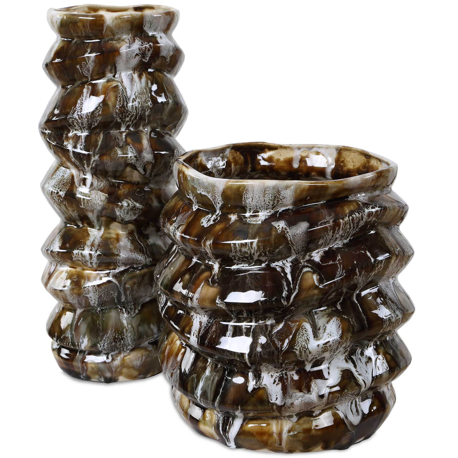 Cuoco Glazed Brown Vases - Set of 2 by Uttermost