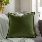 Cotton Velvet Cushion in Olive by Keiichi