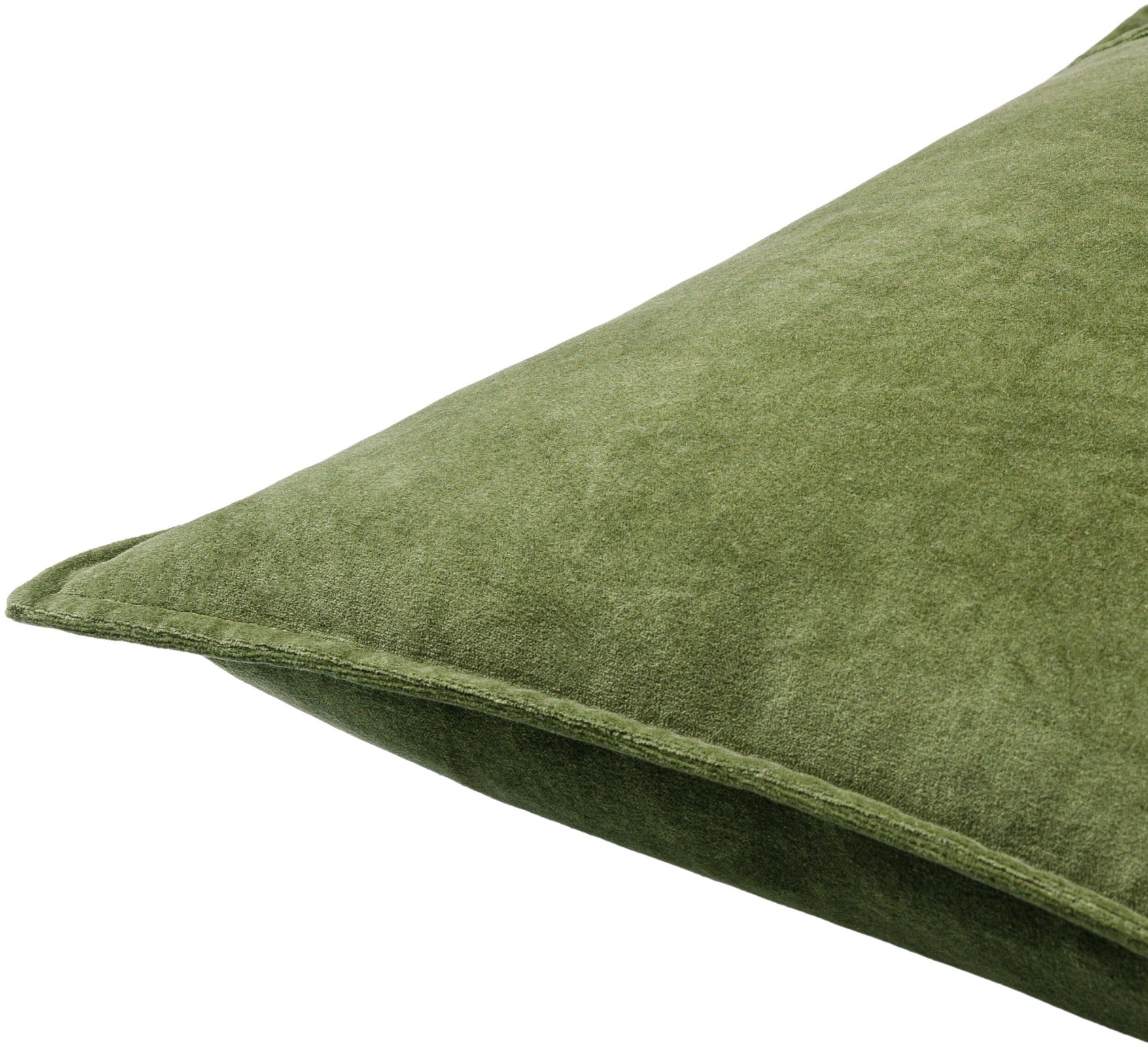 Cotton Velvet Cushion in Olive by Keiichi
