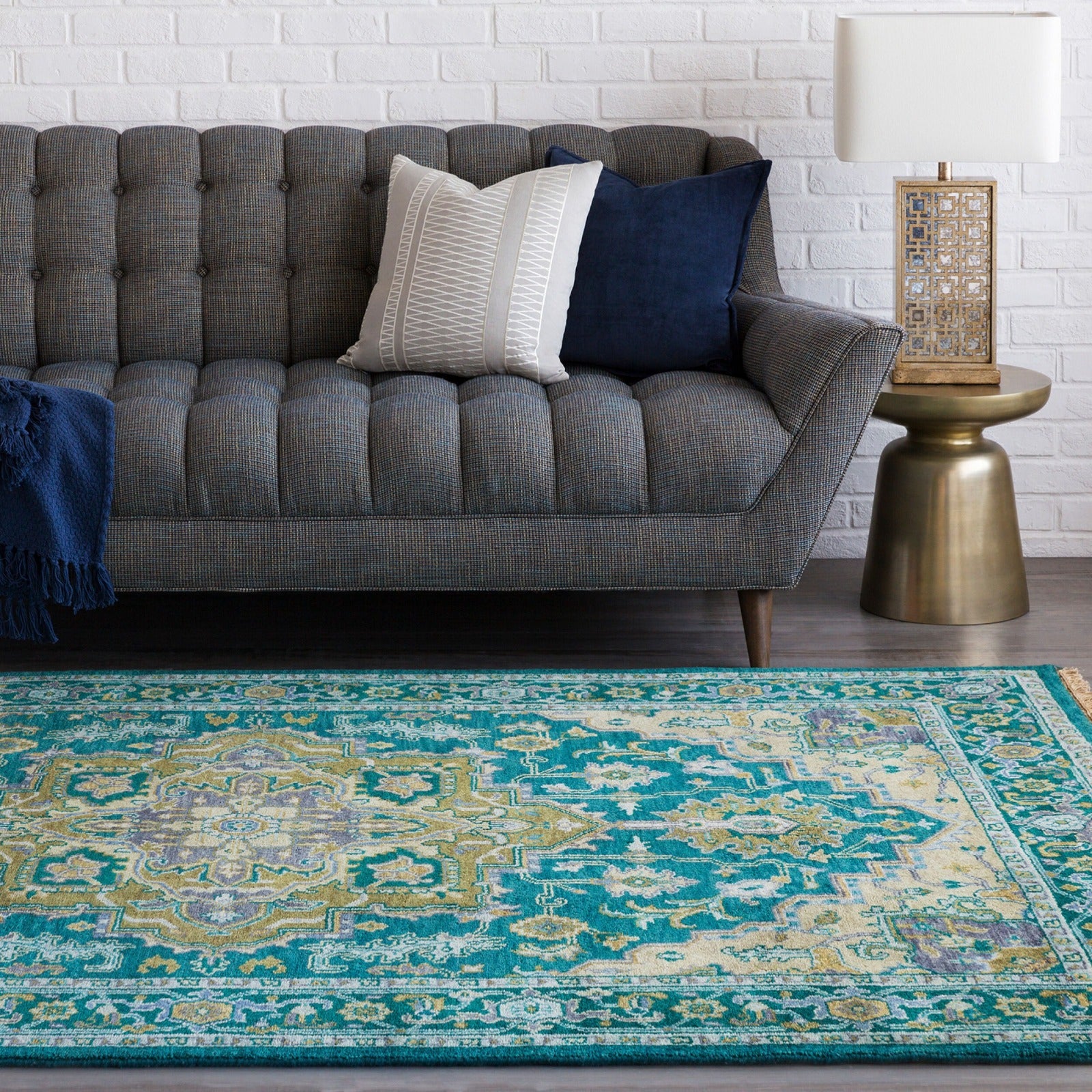 Cotton Velvet Cushion in Midnight Blue by Keiichi