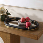 Cyprus Black Oval Tray by Uttermost