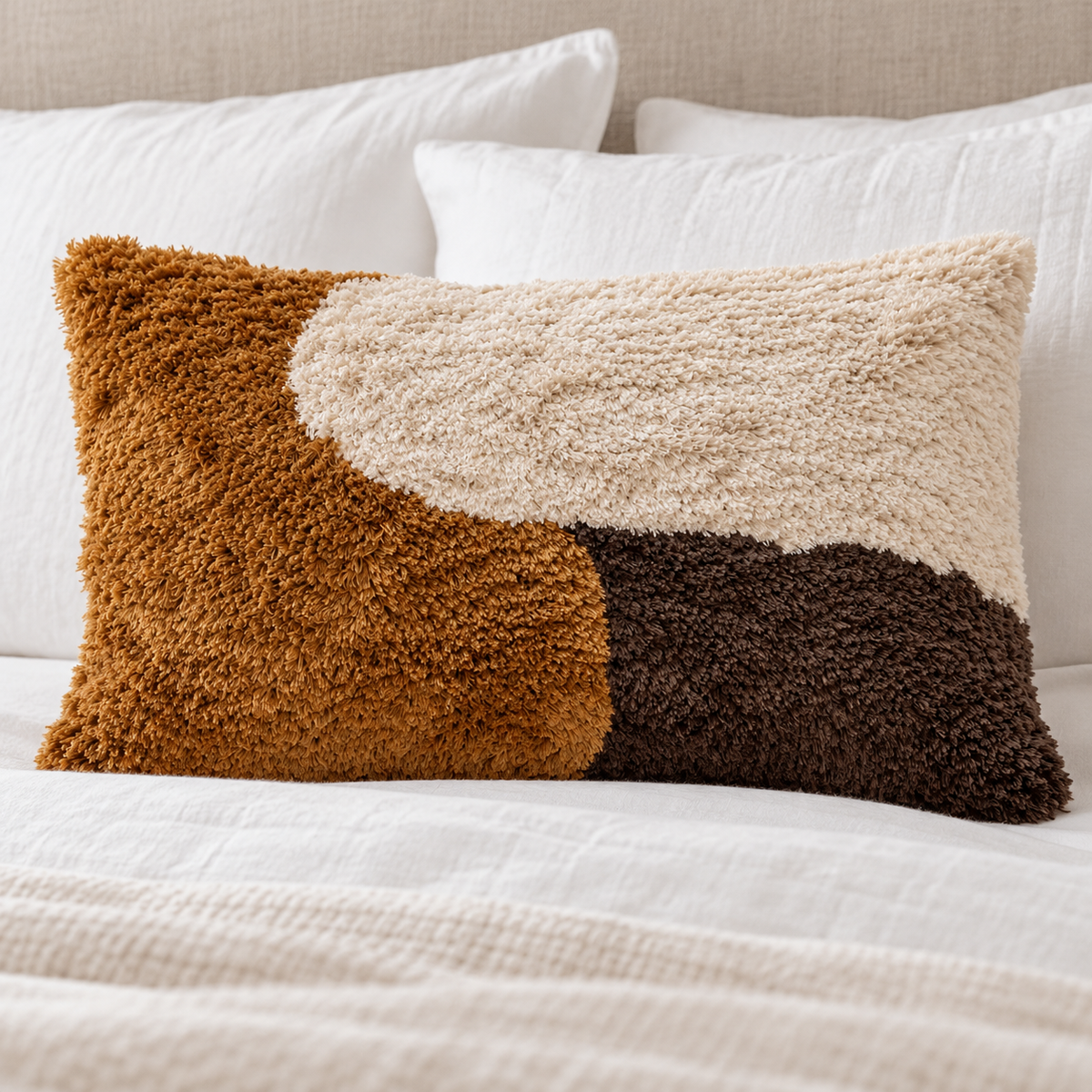 Didsbury Tufted Abstract Cushion 30x50cm - Neutral Malini