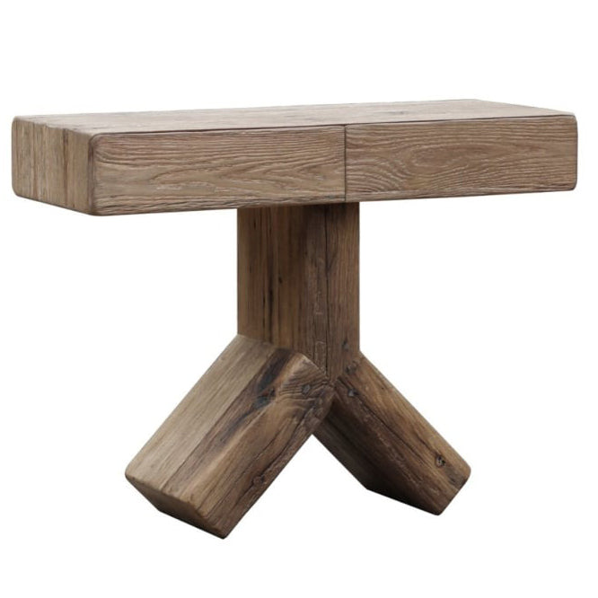 Reclaimed Oak Cross Console Table by Keiichi