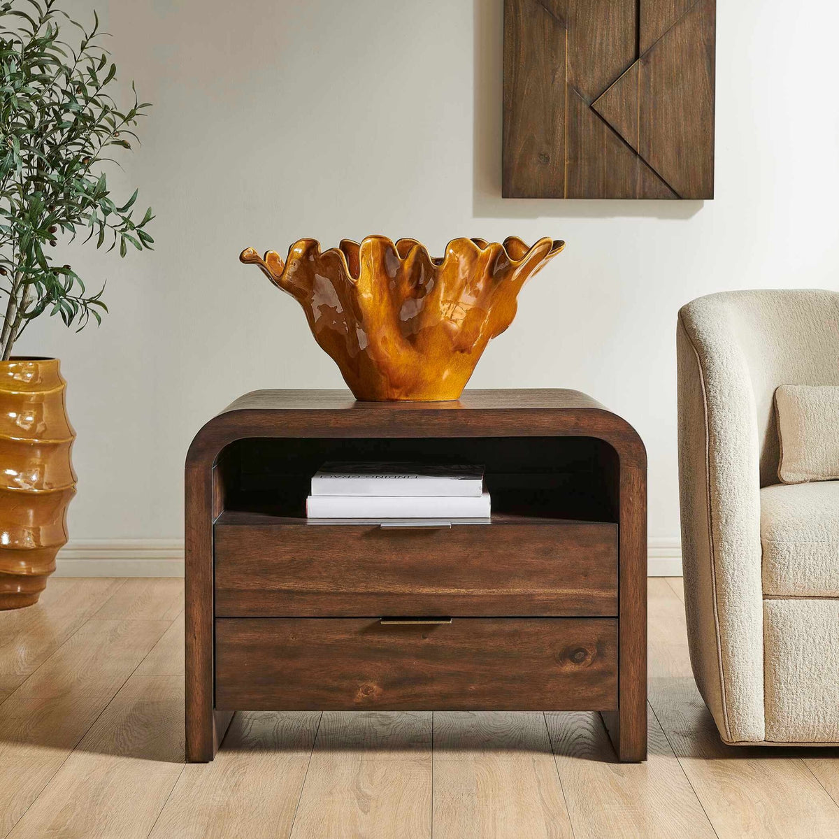 Decatur Dark Walnut Side Table Uttermost