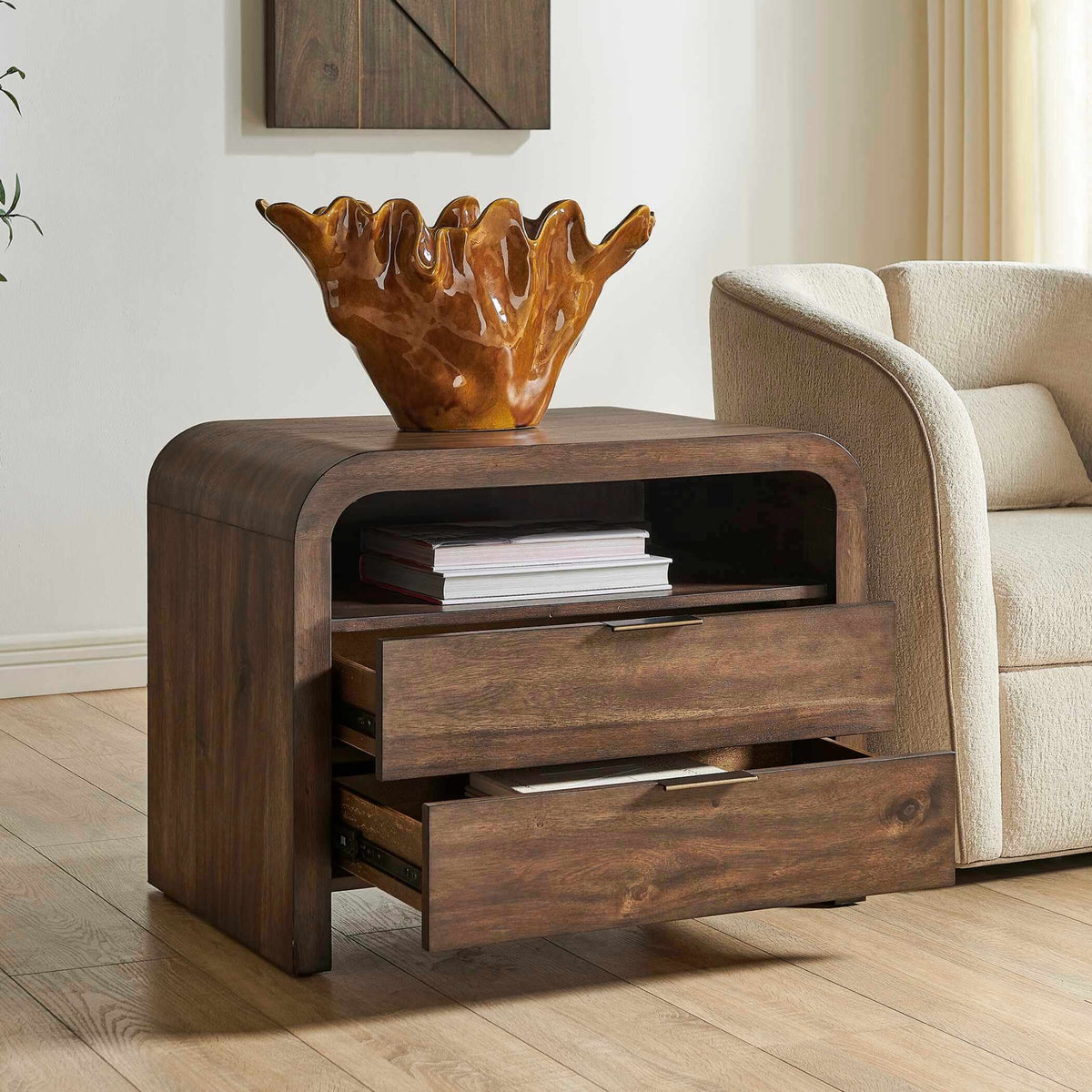 Decatur Dark Walnut Side Table Uttermost