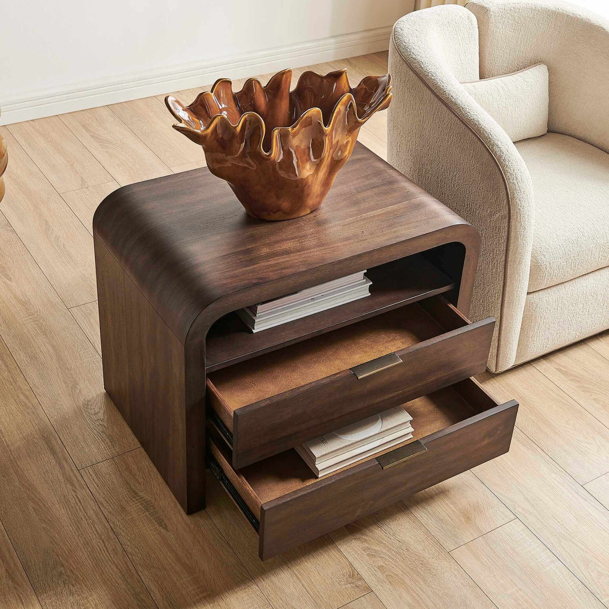 Decatur Dark Walnut Side Table Uttermost