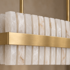 Salerno Gold & Alabaster Linear Dining Pendant 95cm Luxe Collection