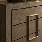 Lucca Grey / Taupe Oak 6 Drawer Gold Chest of Drawers by Berkeley Designs
