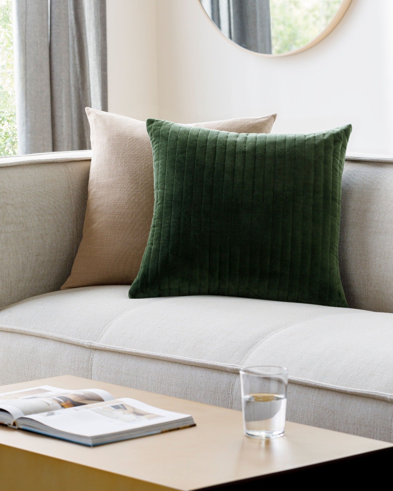 Digby Velvet Cushion in Forest Green by Keiichi