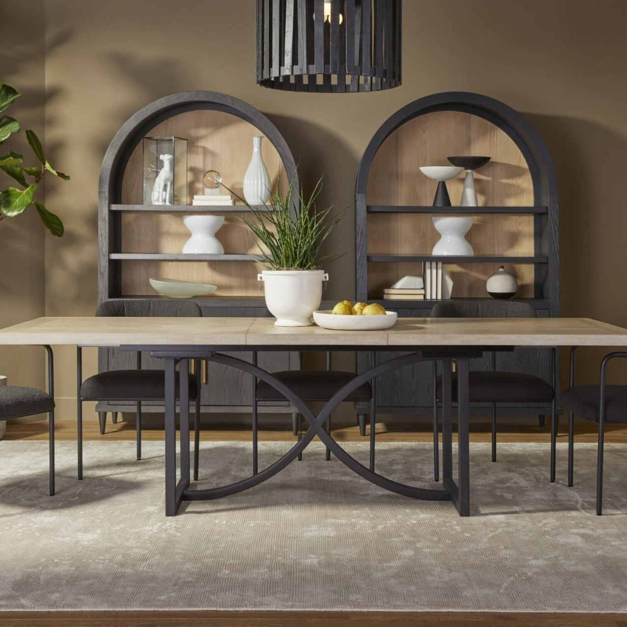 Tranquillity Rectangle Extending Dining Table with Metal Base by Hooker