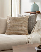 Denpasar Hand Woven Cushion in Beige by Keiichi