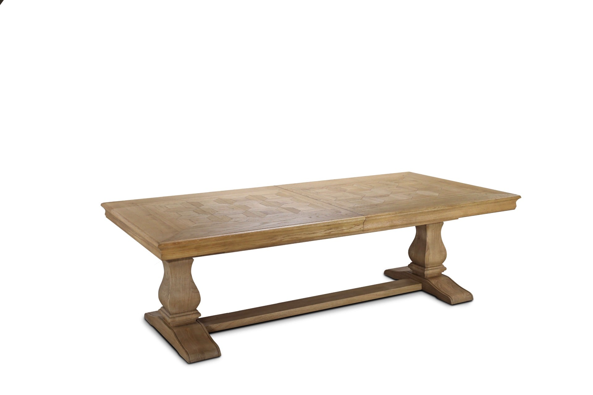 Bath Extending Oak Parquet Top Dining Table by Keiichi